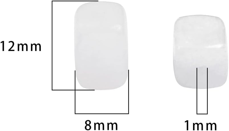 Natural White Agate Cuboid Stone Loose Semi Gemstone Beads for Jewelry Making 8mmx12mm 38cm/Strand