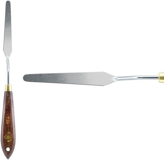 Creative Mark Stainless Steel Palette Knife Painting Tools - Paint Palette with Wooden Handle - Variety of Shapes and Sizes - 34T, 3-1/4 in