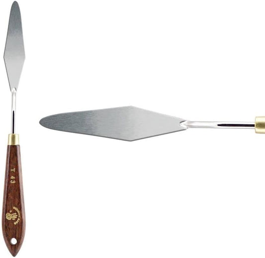 Creative Mark Stainless Steel Palette Knife Painting Tools - Paint Palette with Wooden Handle - Variety of Shapes and Sizes - 43T, 3-1/4 in