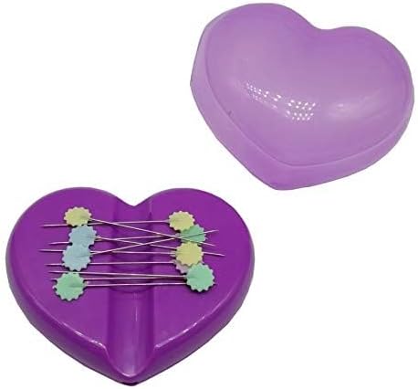YICBOR Magnetic Pin Cushion with 20pcs Sewing Pins, Heart Magnetic Pins Holder for Storage Sewing Quilting