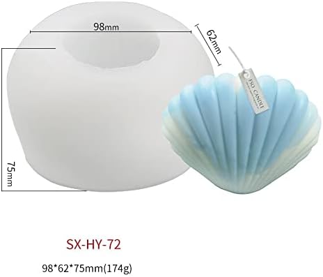 4 Pack Silicone Conch Resin Sea Shell Mold For Candles and Soap - Candle Making Mold