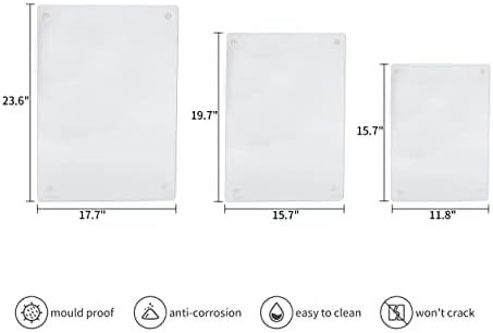 Murrey Home Glass Cutting Board for Kitchen Counter, Tempered Glass Chopping Boards Dishwasher Safe, Small Clear Countertop Tray, Scratch Resistant, Heat Resistant, Non Toxic, Clear, 16"x12"