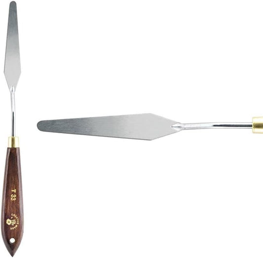 Creative Mark Stainless Steel Palette Knife Painting Tools - Paint Palette with Wooden Handle - Variety of Shapes and Sizes - 33T, 3-1/8 in
