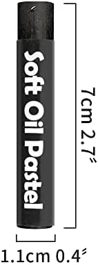 12 Pcs Cream Soft Oil Pastels Vibrant and Creamy Colored Chalk Pastels Artists Grade Art Supplies Set for Professionals Painting Drawing Black