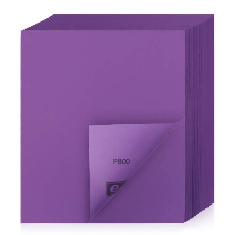 Sandpaper 800 Grit 20 PCS, Wet Dry Sanding Sheets 9 x 11 Inch, Purple Alumina Abrasive Sand Paper for Wood, Metal, Drywall, Resin, Automotive Sanding, Polishing, Grinding, by POLIWELL