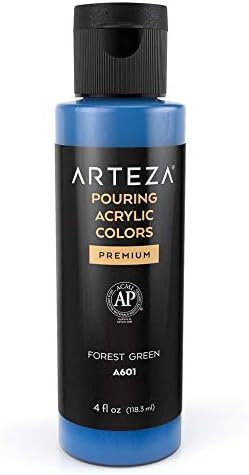 ARTEZA Acrylic Pouring Paint Set, 4 Spring Colors, 4 oz Bottles, High-Flow Paint, No Mixing Needed, Art Supplies for Canvas, Glass, Paper, Wood, Tile, and Stones, 16 Fl Oz (Pack of 1)