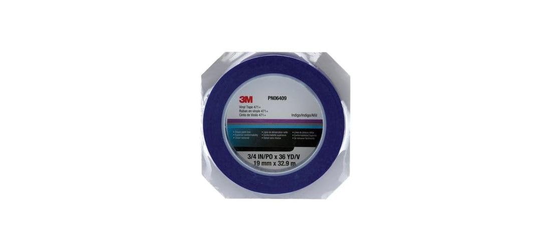 3M Vinyl Tape 471,+ PN6409, 3/4 in x 36 yd, 5.2 mil