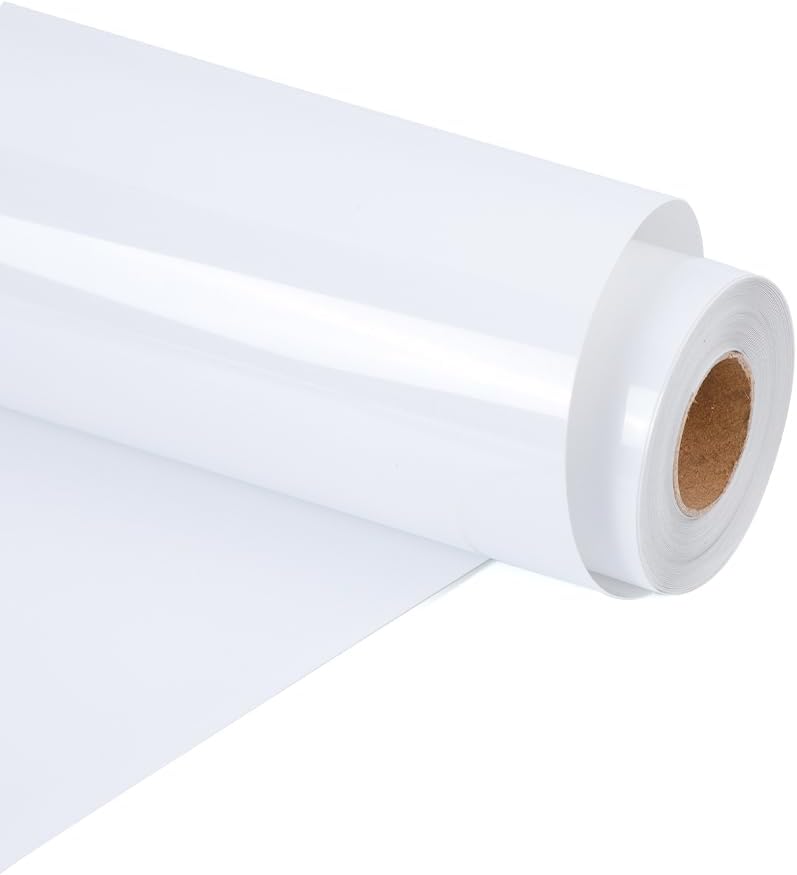 RENLITONG Matte White Iron on Vinyl Roll - 12Inch x 13ft HTV Heat Transfer Vinyl for T-Shirt, HTV Rolls for All Cutter Machine - Easy to Cut & Weed for Heat Transfer Design
