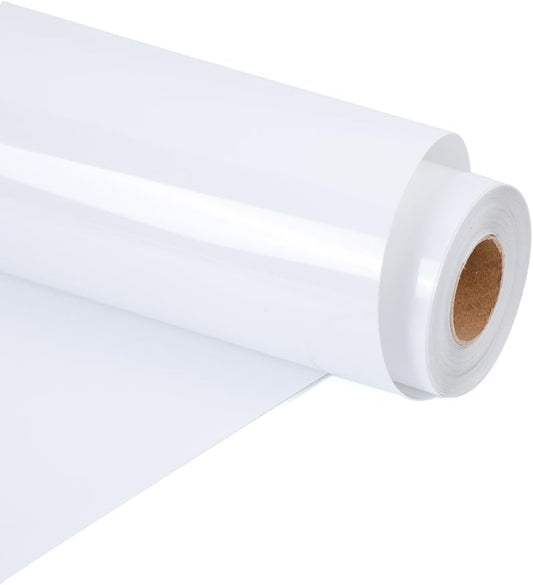 RENLITONG Matte White Iron on Vinyl Roll - 12Inch x 13ft HTV Heat Transfer Vinyl for T-Shirt, HTV Rolls for All Cutter Machine - Easy to Cut & Weed for Heat Transfer Design