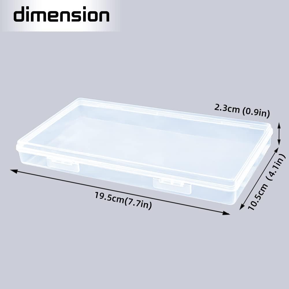 DUOFIRE Small Plastic Box Organizer Box Small Plastic Storage containers for Storage Pencils and Art Supply Organizer Rectangle(7.7 x 4.1 x 0.9inch) 4 Pack