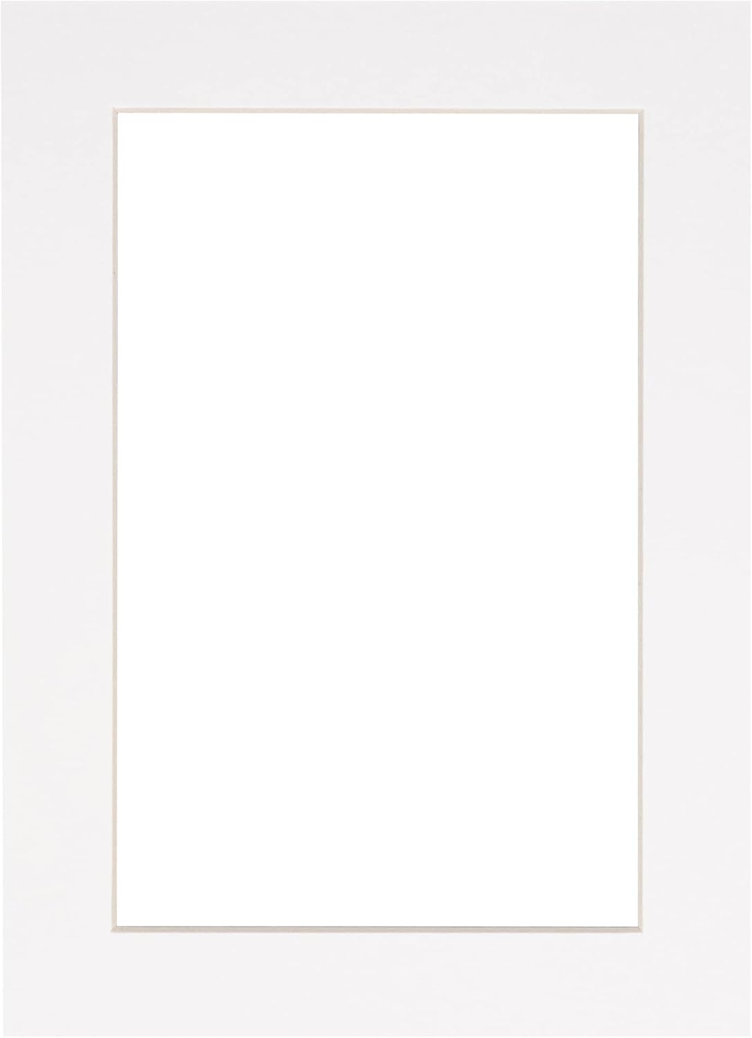 Pack of Ten 8.5x11 Mats Bevel Cut for 7x9 Photos - Acid Free White Precut Matboards for Pictures, Photos, Framing - 4-ply Thickness