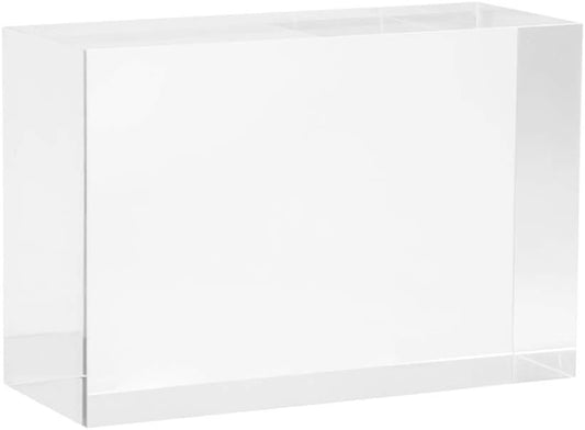 Clear Solid Acrylic Block - 6" x 4" x 2.36" All Diamond Polished Rectangle Clear Acrylic Cube for Display - Plexiglass Lucite Jewellery Block