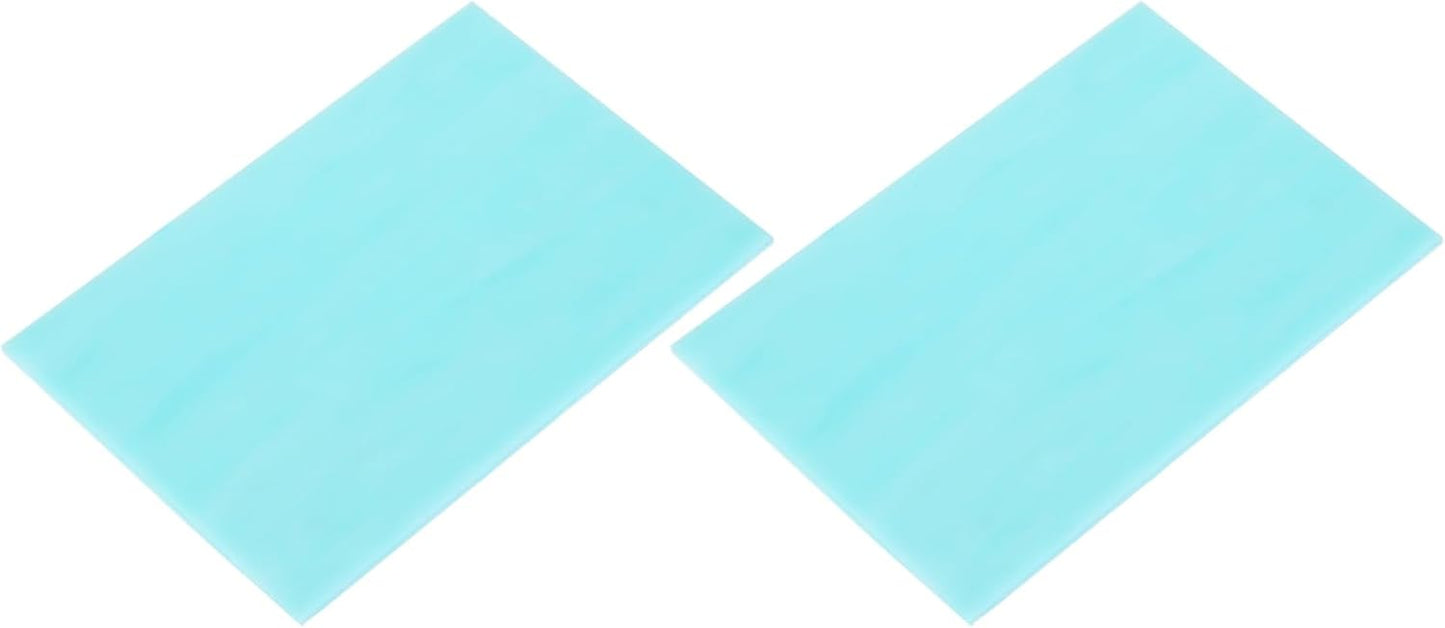 MECCANIXITY 2 Pcs Stained Glass Sheet Mosaic Tile 7.9 Inch x 5.9 Inch Sky Blue Stained Glass Sheets for Crafts DIY Art Project