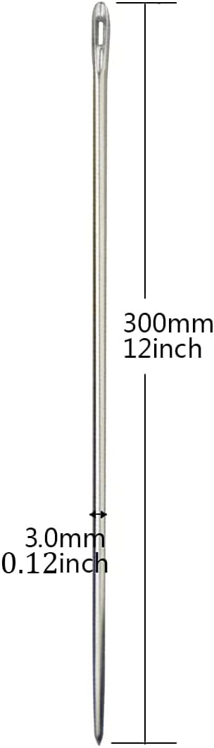 12'' Long Needle,Big Sewing Needle,with Needle Storage Tube Large Needle