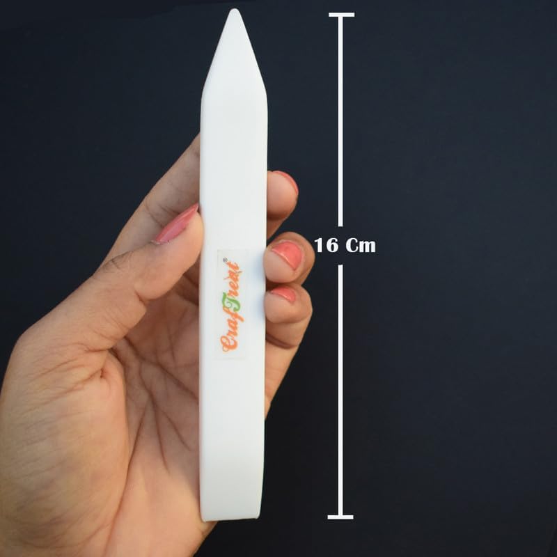CrafTreat Large Teflon Bone Folder Tool for Paper Crafting and Scrapbooking - 2 Pcs - Creaser and Scorer for Card Making, Origami - Book Binding Tool - Smooth, Non Stick, Ergonomic Tools (Large 2 pcs)