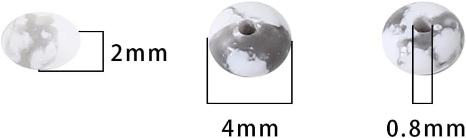 Natural White Howlite Disk Stone Beads 4x2mm 160pcs Rondelle Loose Semi Gemstone Beads for Jewelry Making Design