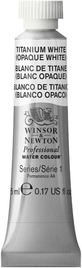 Winsor & Newton Professional Watercolor, 5ml (0.17-oz) Tube, Titanium White