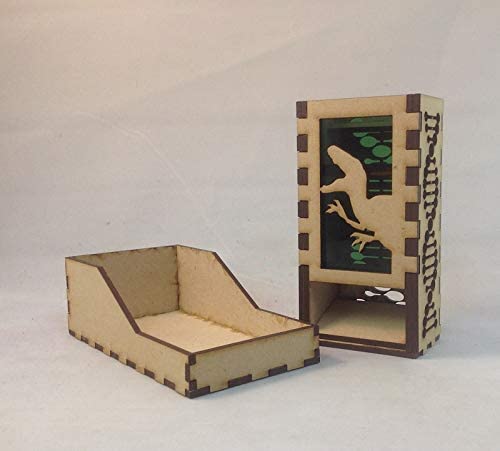 Raptor Mini Dice Tower v1 Green Acrylic Window Laser Cut MDF Unique Gift