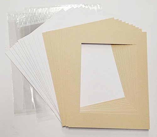 6x8 Mat for 8x10 Frame - Precut Mat Board Acid-Free Show Kit with Backing Board, and Clear Bags Marzipan Beige 6x8 Photo Matte Made to Fit a 8x10 Picture Frame Matboard for Framing, Pack of 25 Mats
