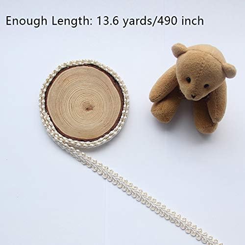 BEL AVENIR Braid Trim 1/2 inch 13.6 Yards French Gimp Basic Sewing Polyester DIY Crafts Costume Home Decorative (Ivory)