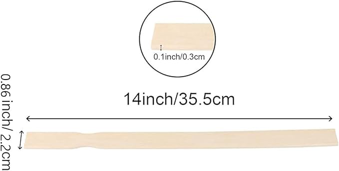 ZOENHOU 100 PCS 14 Inch Paint Sticks, Premium Wooden Paint Stir Waxing Mixing Sticks Bulk for Crafts Painting Crafting Resin Wood Paddle Hobby Projects Garden