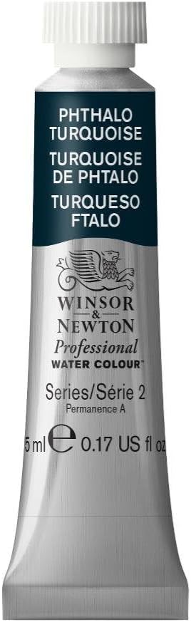 Winsor & Newton Professional Watercolor, 5ml (0.17-oz) Tube, Phthalo Turquoise