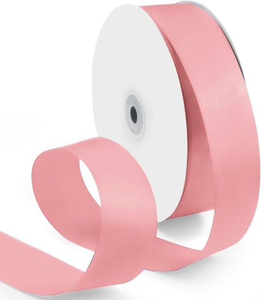 1-1/2 Inch 100 Yards Satin Ribbon Dusty Pink, Solid Color Fabric Ribbon for Gift Wrapping, Wedding, Polyester Gift Ribbon for Birthday Party Decoration, Craft, Hair, Floral, Sewing