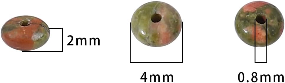 Natural Unakite Disk Stone Beads 4x2mm 160pcs Rondelle Loose Semi Gemstone Beads for Jewelry Making Design