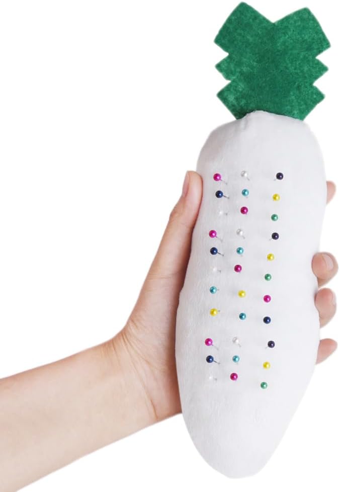 White Radish Pin Cushion,Large Pincushions,Cute Pin Cushions Needle Holders for Sewing Quilting Accessory, DIY Crafts or Patchwork Decor