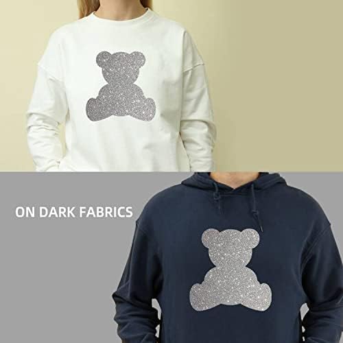 Silver Glitter HTV Heat Transfer Vinyl Bundle 8 sheets-12 x12 Iron on Vinyl for T Shirts Hats Clothing Compatible with Cricut Cameo Heat Press Machine