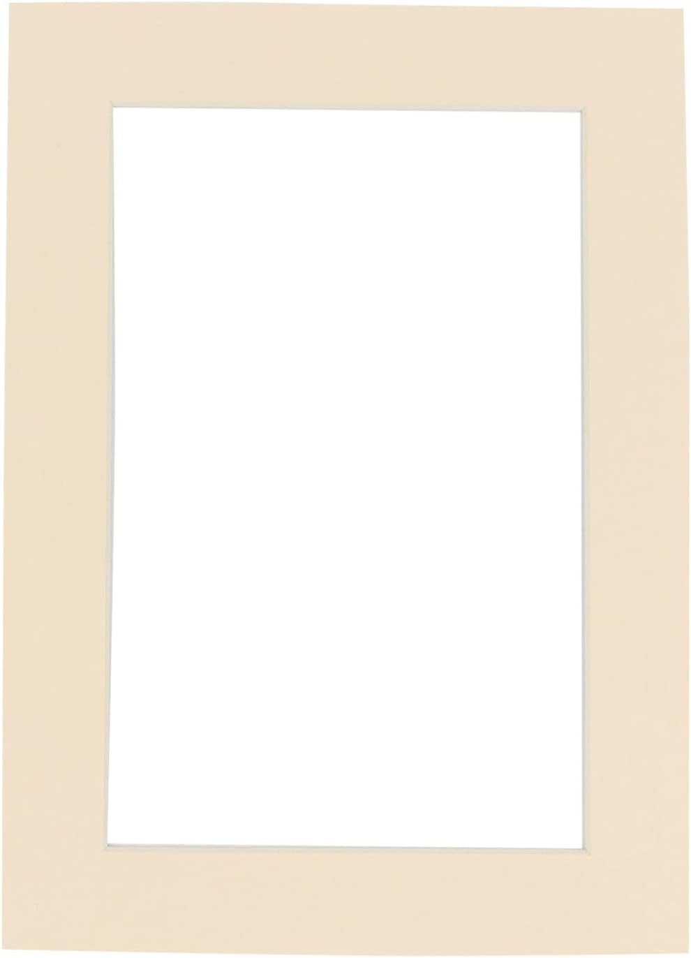 Poster Palooza 8x10 Mat Bevel Cut for 6x8 Photos - Acid Free Cream Precut Matboard with Backing Board and Crystal Clear, Self Seal Photo Mat Bag - for Pictures, Photos, Framing - 4-ply Thickness