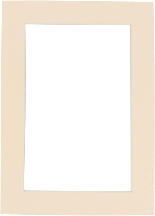 Poster Palooza 8x10 Mat Bevel Cut for 6x8 Photos - Acid Free Cream Precut Matboard with Backing Board and Crystal Clear, Self Seal Photo Mat Bag - for Pictures, Photos, Framing - 4-ply Thickness