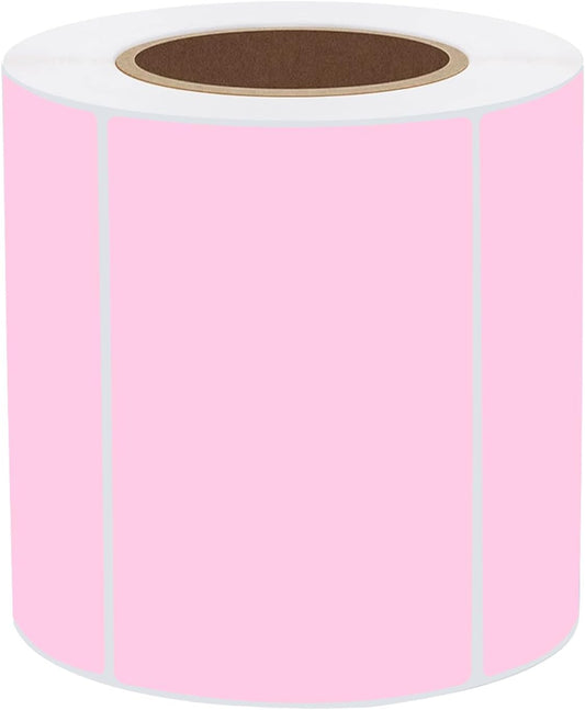STARLIBOO 3x2 inch Color Direct Thermal Label Stickers for Shipping, Barcode, Address, Compatible with Rollo Label Printer & Zebra Desktop Printers (Pink)
