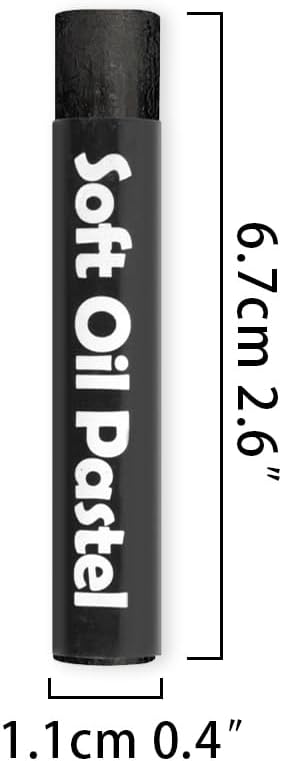 qianshan Soft Oil Pastels Set of 12 Single Colors,Non Toxic,Soft Texture Vibrant and Creamy Oil Crayons Pastels Art Supplies.Black