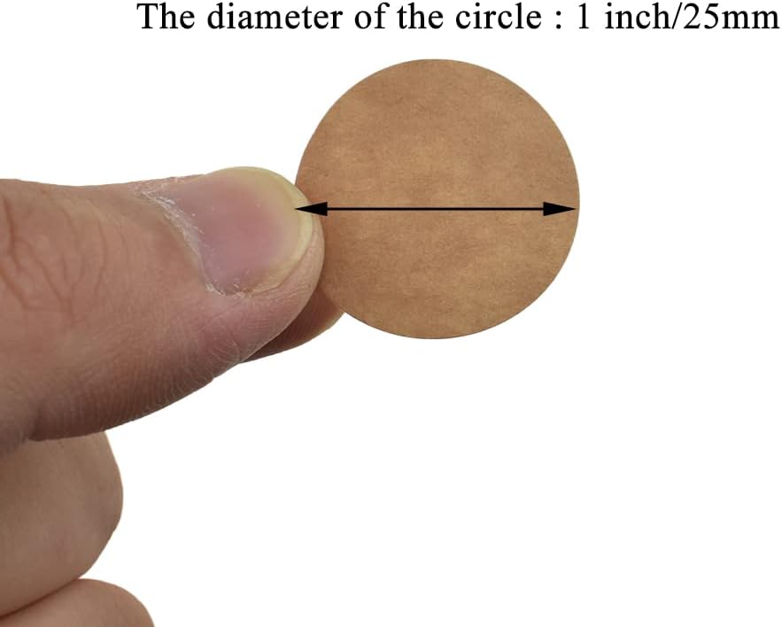 HAHIYO 1-Inch 500Pcs Natural Brown Kraft Round Label Roll - Blank Adhesive Sticker to Write On for Jar, Canning, Price Tag, Store Organizing