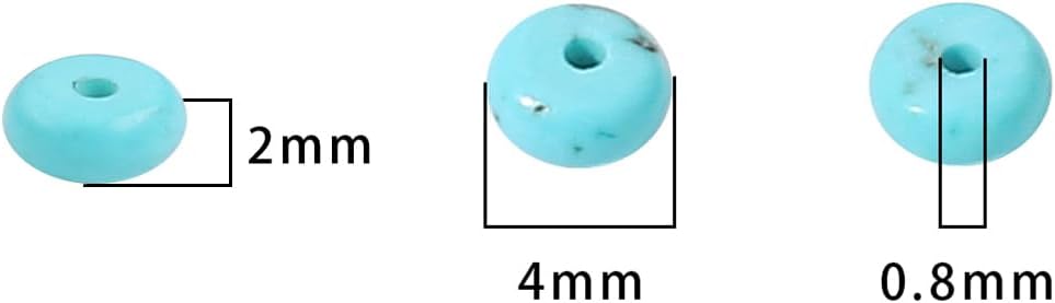 Natural Blue Turquoise Disk Stone Beads 4x2mm 160pcs Rondelle Loose Semi Gemstone Beads for Jewelry Making Design