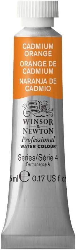 Winsor & Newton Professional Watercolor, 5ml (0.17-oz) Tube, Cadmium Orange