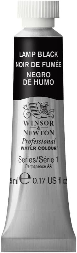 Winsor & Newton Professional Water Colour Paint, 0.17-oz Tube, Lamp Black