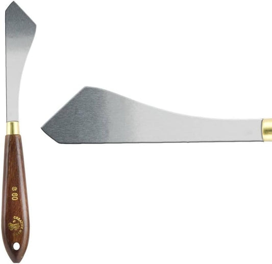 Creative Mark Stainless Steel Palette Knife Painting Tools - Paint Palette with Wooden Handle - Variety of Shapes and Sizes - 60S, 4 in