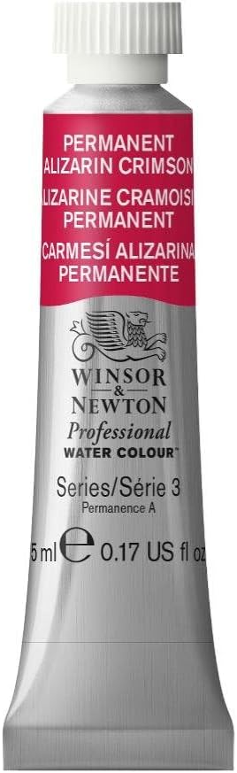 Winsor & Newton Professional Water Colour Paint, 0.17-oz Tube, Permanent Alizarin Crimson