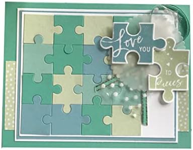 Square Jigsaw Puzzle Cutting Dies,Love Heart Jigsaw Puzzle Die Cuts Metal Embossing Stencils Template Mould for Card Scrapbooking and DIY Craft Album Paper Card Decor