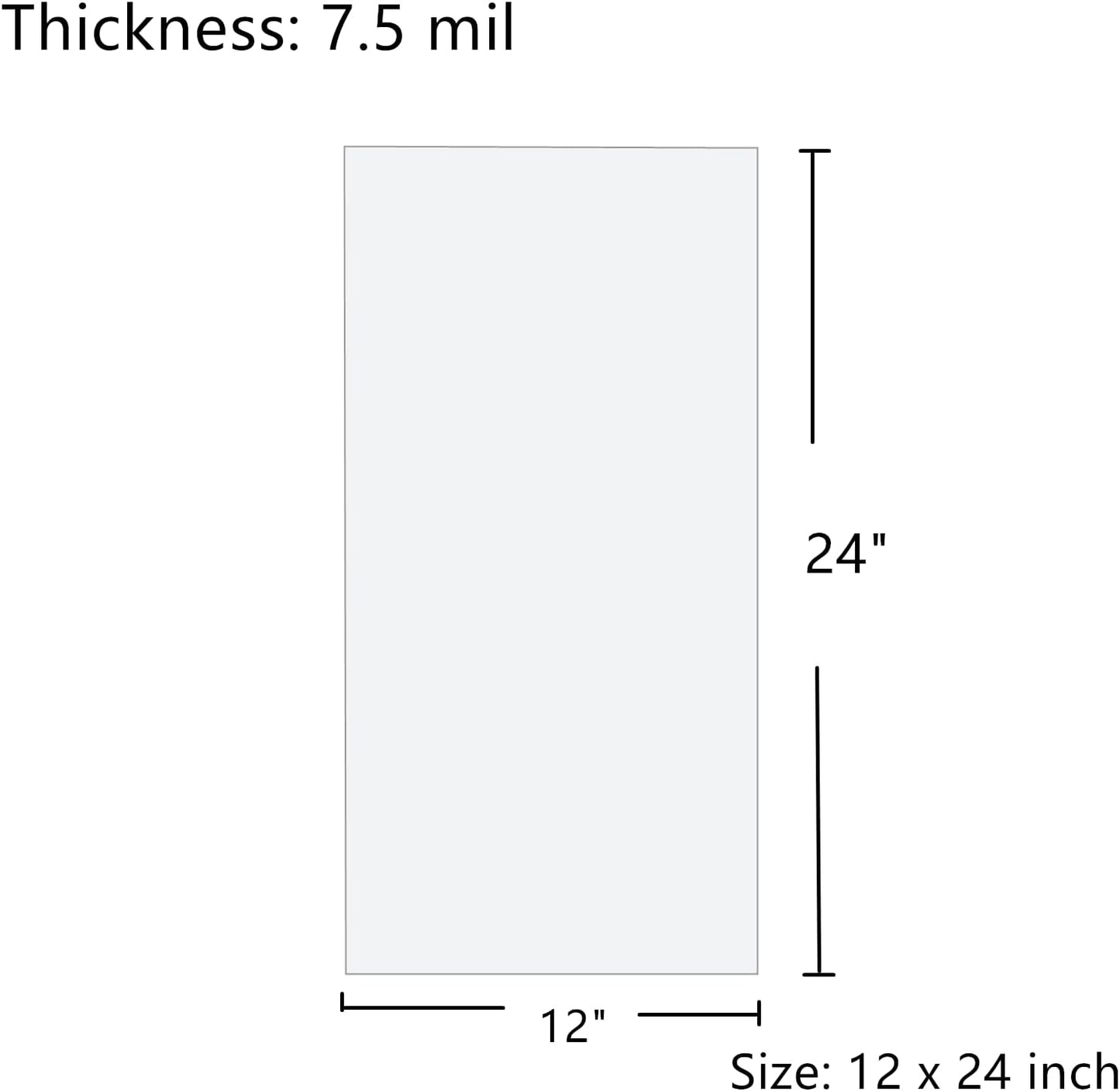 15 Sheets 7.5 mil Acetate Mylar Sheet 12 x 24 inch Transparent PET Blank Stencil Sheet for Cricut, Silhouette, Craft Template Material (Flat Packaging)