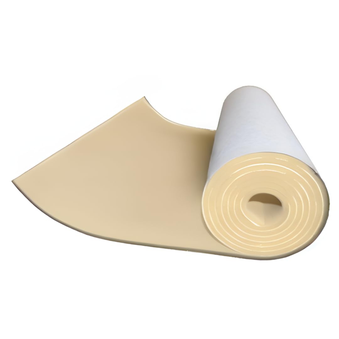 XCEL Foam Roll with Self Adhesive – Beige, 60" x 16" x 1/2" Closed Cell Foam Rubber Water Resistant Padding Sheet – Home, Marine, Garage, Auto Insulation & Cosplay (Beige, 60" x 16" x 1/2")