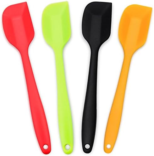 Silicone Spatula 4-piece Set, Heat-Resistant Non-stick Rubber Spatulas with Stainless Steel Core
