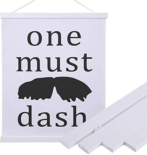 Artmag Magnetic Poster Hanger Frame, 23x35 23x34 23x23 Light Wood Wooden Magnet Canvas Artwork Print Poster Hangers Frames Hanging Kit (White, 23")