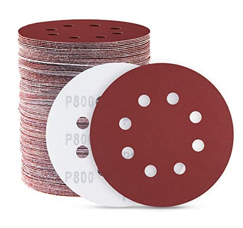 S SATC 5 Inch Orbital Sandpaper Hook and Loop Sanding Discs 800 Grit Orbital Sander Pads 150 Pack