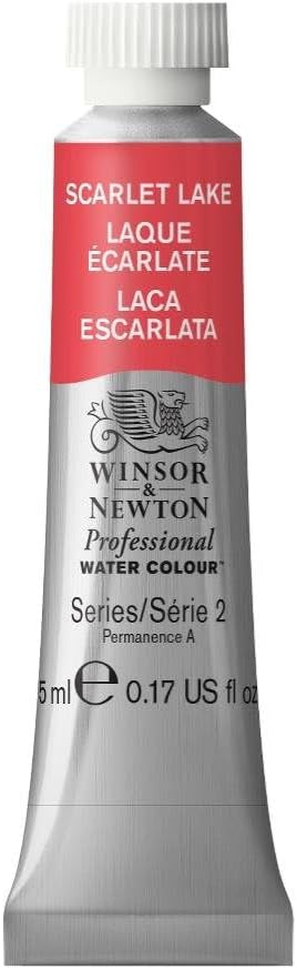 Winsor & Newton Professional Watercolor, 5ml (0.17-oz) Tube, Scarlet Lake