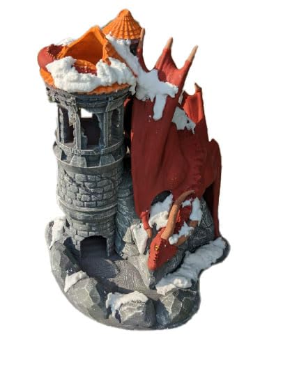 Dragon 3D Printed Dice Tower - Mythic Roll Collection - Unchained Games - Ascend to New Heights with your Rolls! (15.) Silk-Azure Blue)