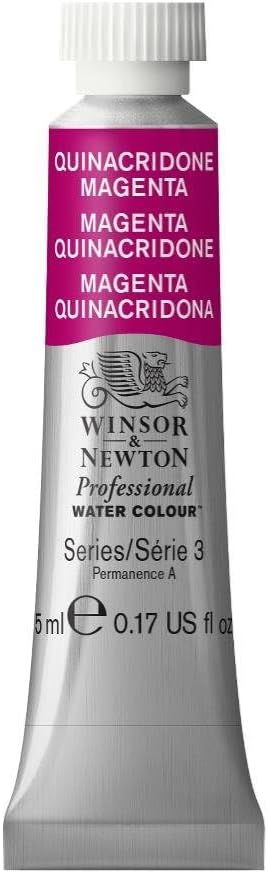 Winsor & Newton Professional Water Colour Paint, 0.17-oz Tube, Quinacridone Magenta