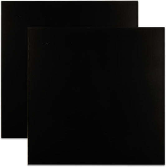 2 Pack 12 x 12 x 1/8 (0.12") Inch 5052 Anodized Aluminum Sheet, 3 mm Thick Black Laser Engraving Blanks, Anodized Aluminum Metal Plate for Crafting Printing
